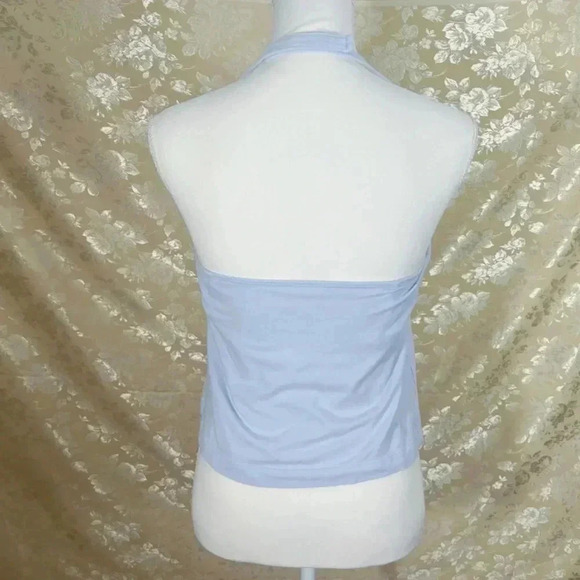 y2k Vintage Bali Light Blue Halter Top Built in Bra Women's Size 36B - Picture 2 of 5